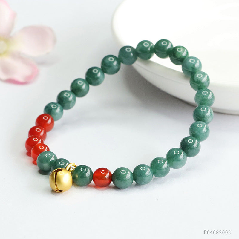 Blue Water Jadeite Agate Style 3 Beaded Bracelet