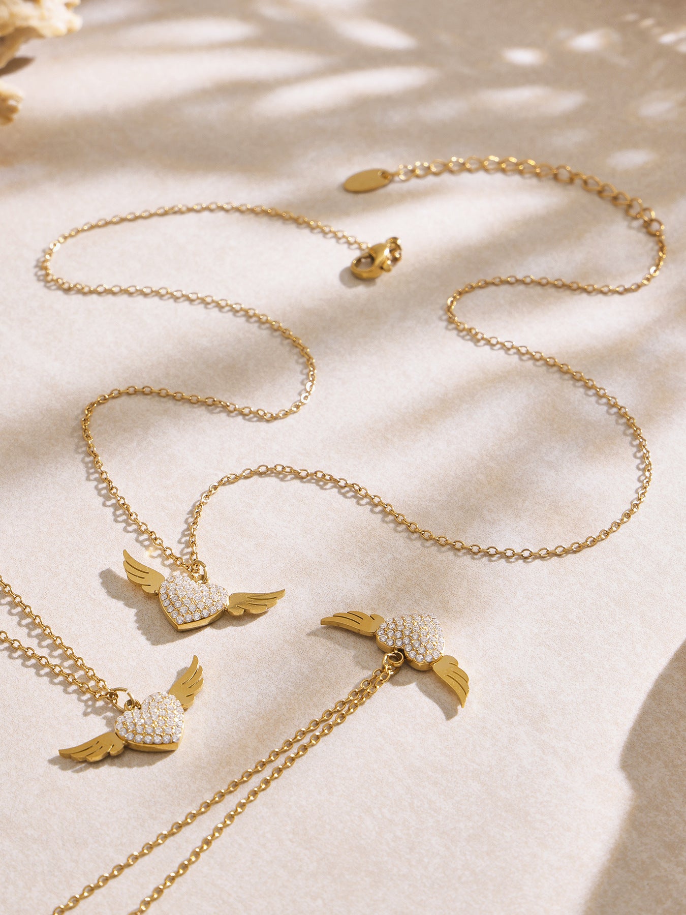 Planderful Zircon Wings Double Clavicle Necklace For Women