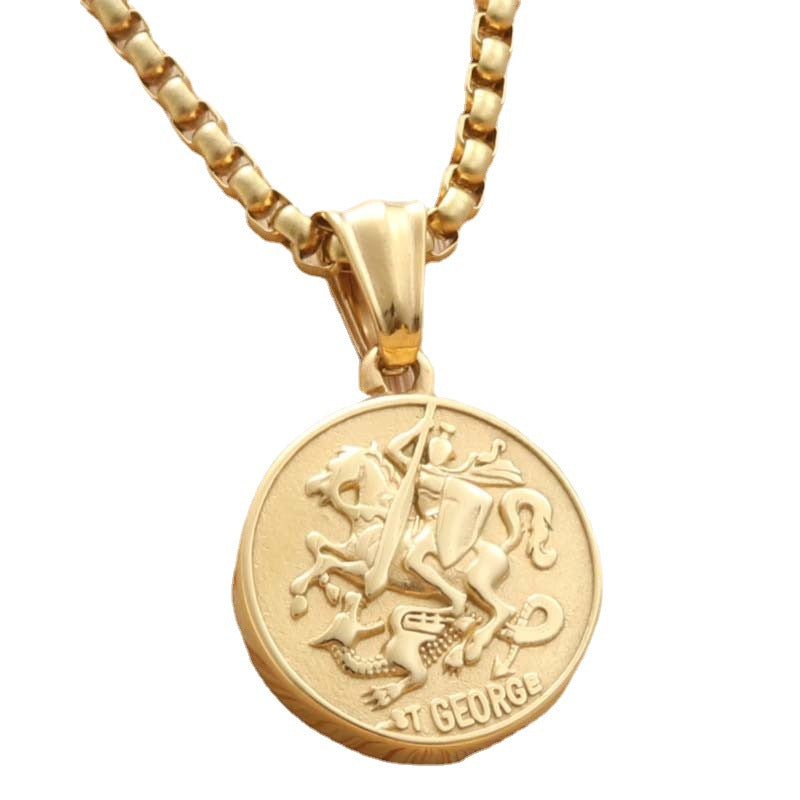 Titanium Steel Hip Hop Pendant Necklace for Men - European and American Nightclub Style