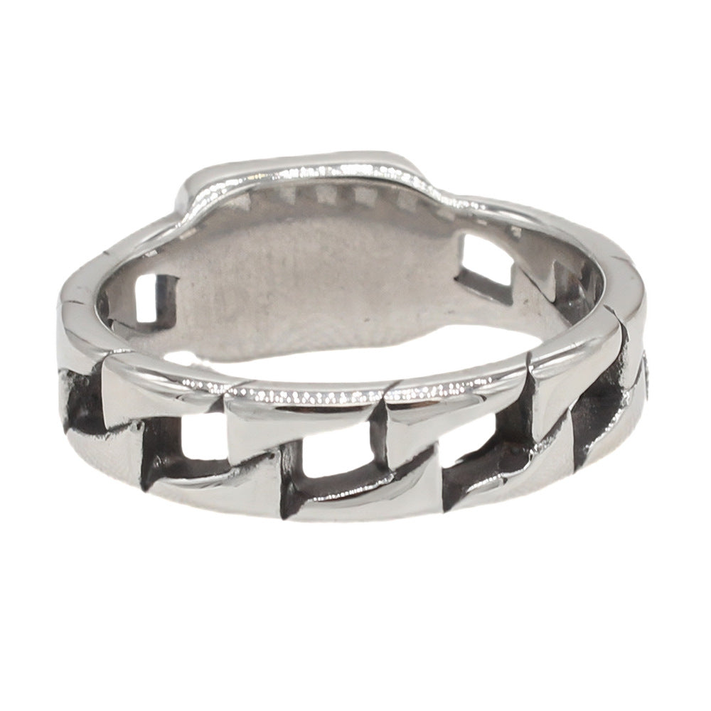 Planderful Titanium Steel Ring Unisex Minimalist Insta Style Protection Statement Jewelry Size 7 12