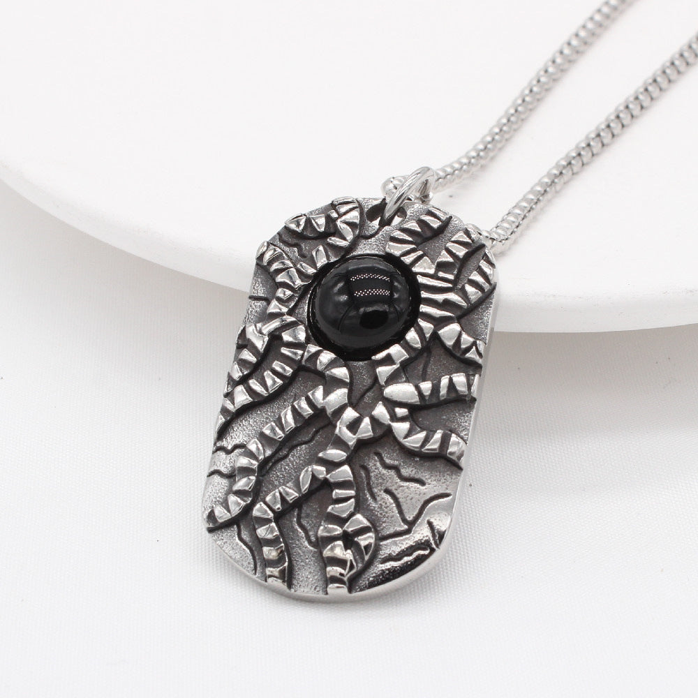 Devils Eye Pendant Titanium Steel Necklace Retro Classic For Men And Unisex Protection Planderful Everyday Genie