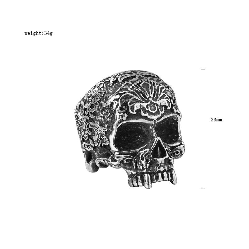 Rock Band Skull Titanium Steel Ring