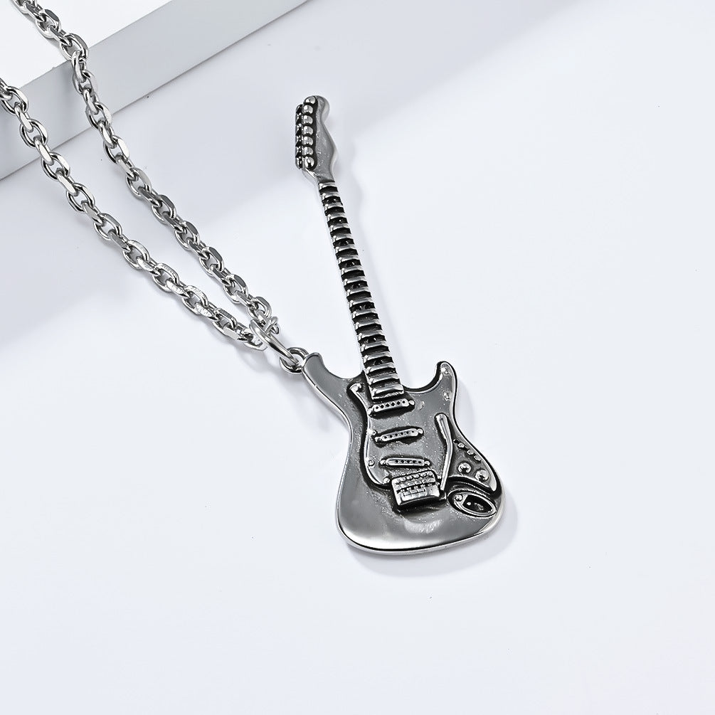 Cross-Border Niche Personalized Guitar Necklace for Men