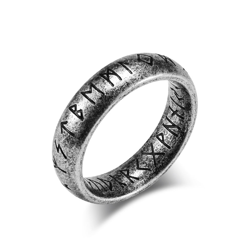 Steel Ring - Vintage Nordic Viking Symbol
