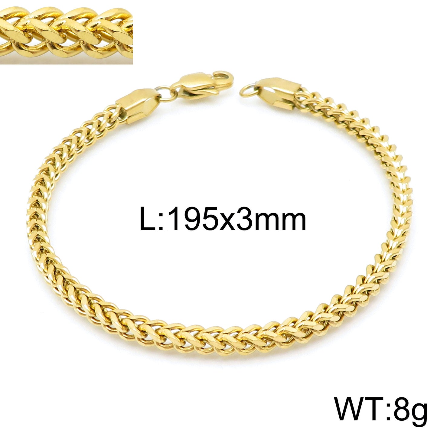 Planderful Stainless Steel Chain Bracelet For Men High End