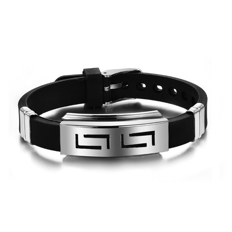 Planderful Everyday Genie Silicone Stainless Steel Sports Bracelet Korean Edition Cross Unisex For Him And Her
