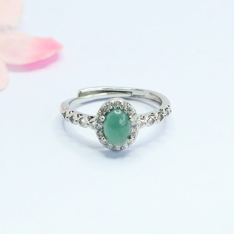 Blue-Water Jadeite Knot Ring