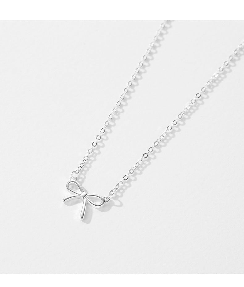 925 Sterling Silver Bow Necklace