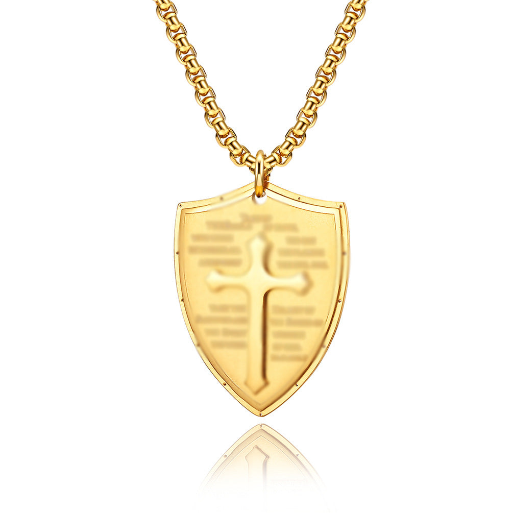 Cross Necklace Titanium Steel Shield Durable Multi Layer Pendant By Planderful For Men Everyday Genie