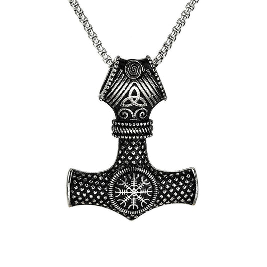 Nordic Retro Viking Men's Pendant Compass Necklace Personalized