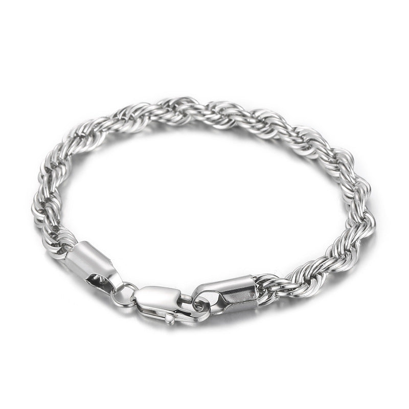 Titanium Steel – & Men's Buckle Twist Chain 4/6/8 Mm Twist Rope Chain Bracelet
