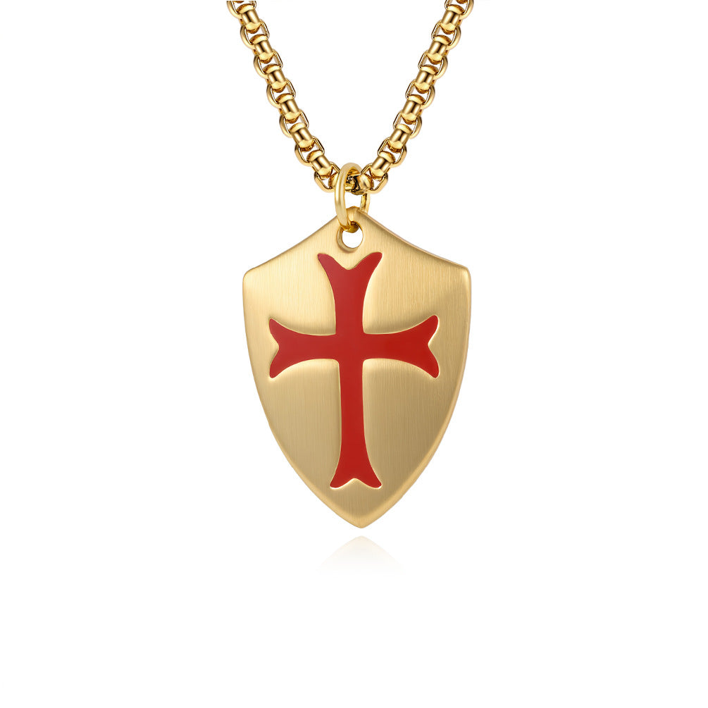 Planderful Cross Shield Necklace For Men With Durable Titanium Steel Pendant Everyday Genie