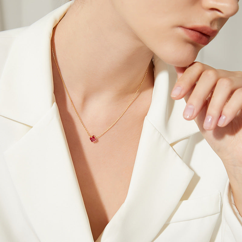 Red Zircon Collar Necklace - Vienna Verve Collection