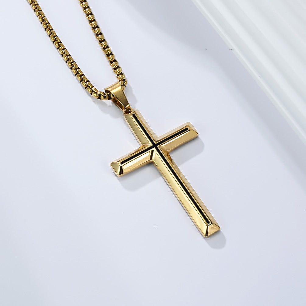 Planderful Everyday Genie Durable Stainless Steel Cross Necklace Unisex Pendant For Men And Women