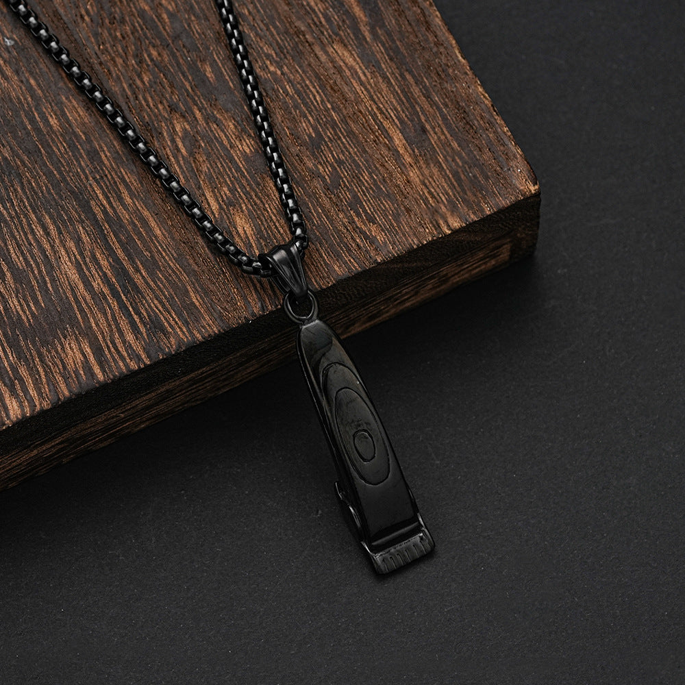 Planderful Razor Pendant Necklace For Hip Hop Fashion Lovers Bold Stainless Steel Jewelry Statement