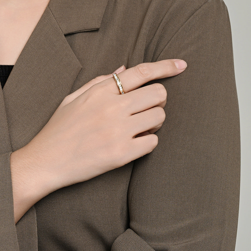 Stainless Steel Emerald Ring