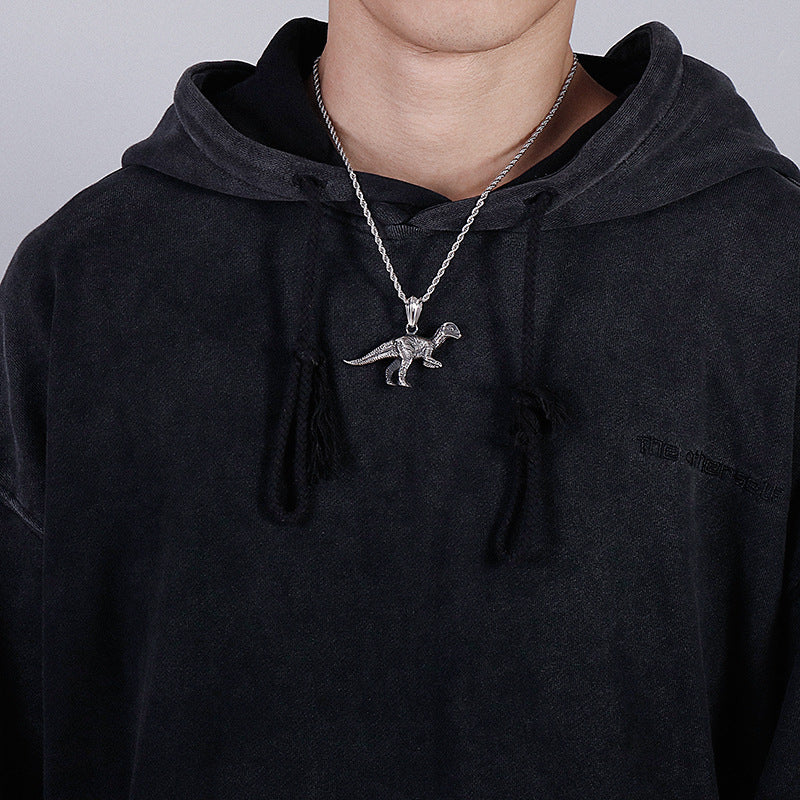 Retro Dinosaur Pendant for Men - European and American Fashion Titanium Steel Jewelry