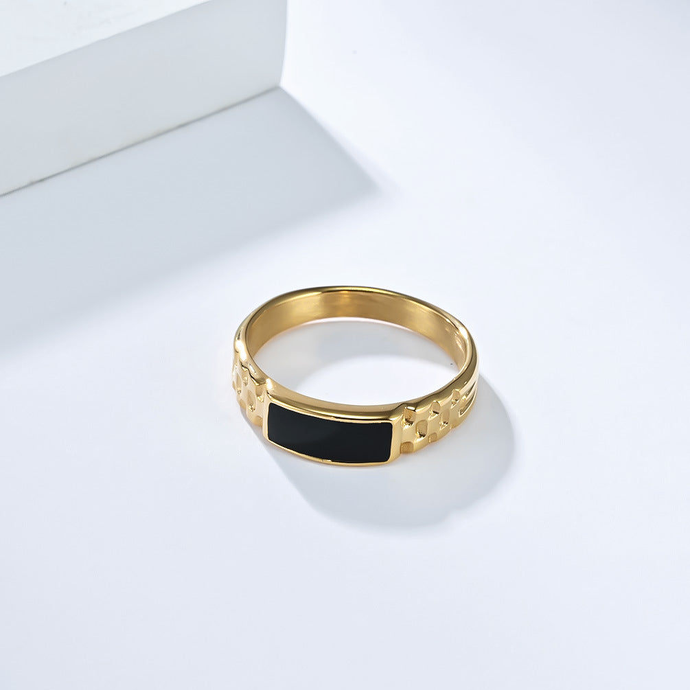 Planderful Unisex Titanium Steel Ring Cool Neutral Style Everyday Jewelry For Men And Women