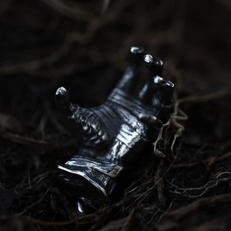 Retro Punk Devil's Hand Titanium Steel Pendant - Skull Palm Stainless Steel Accessories for Men
