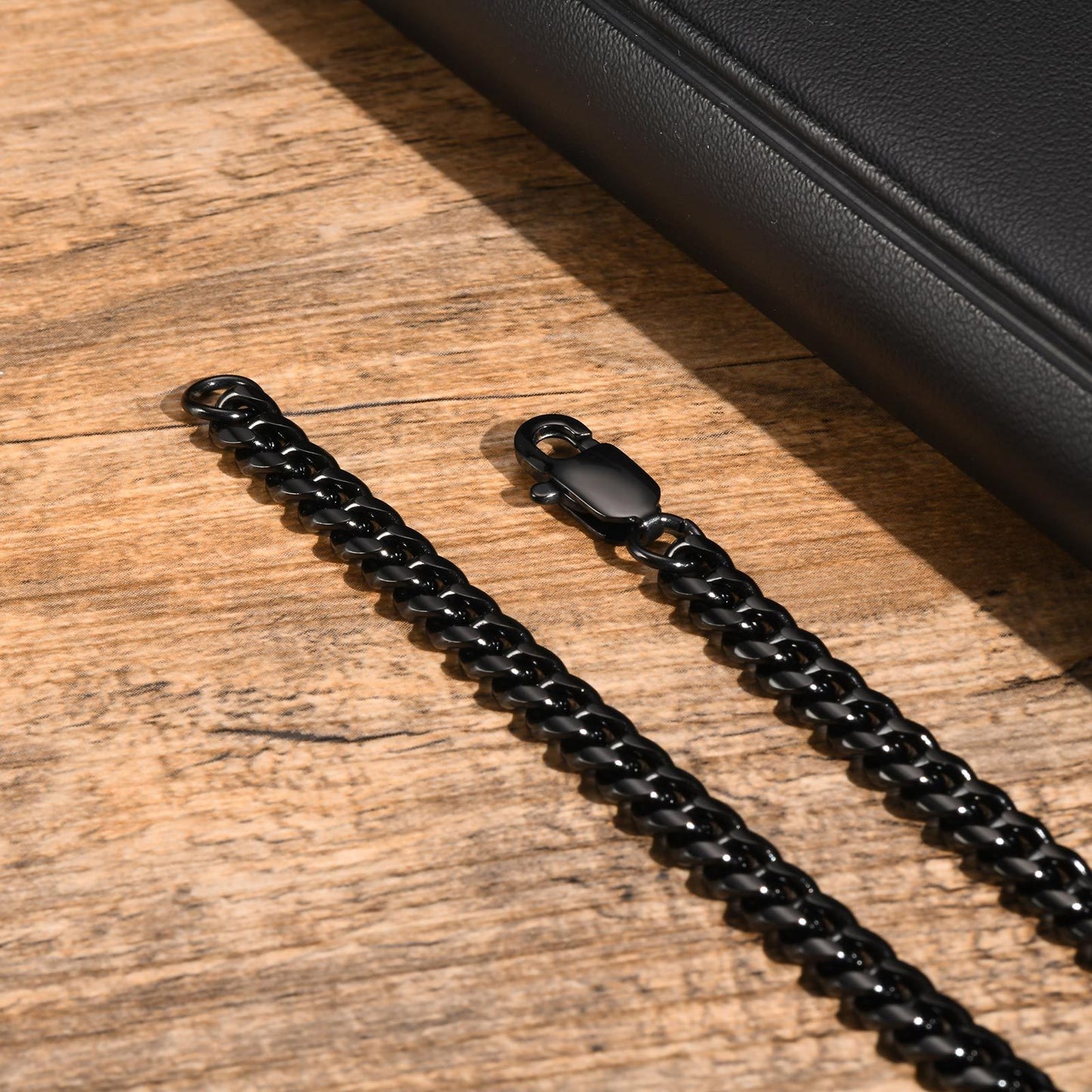 European And American Punk Stainless Steel Cuban Chain Bracelet Vintage Grey Men's Jewelry For Men