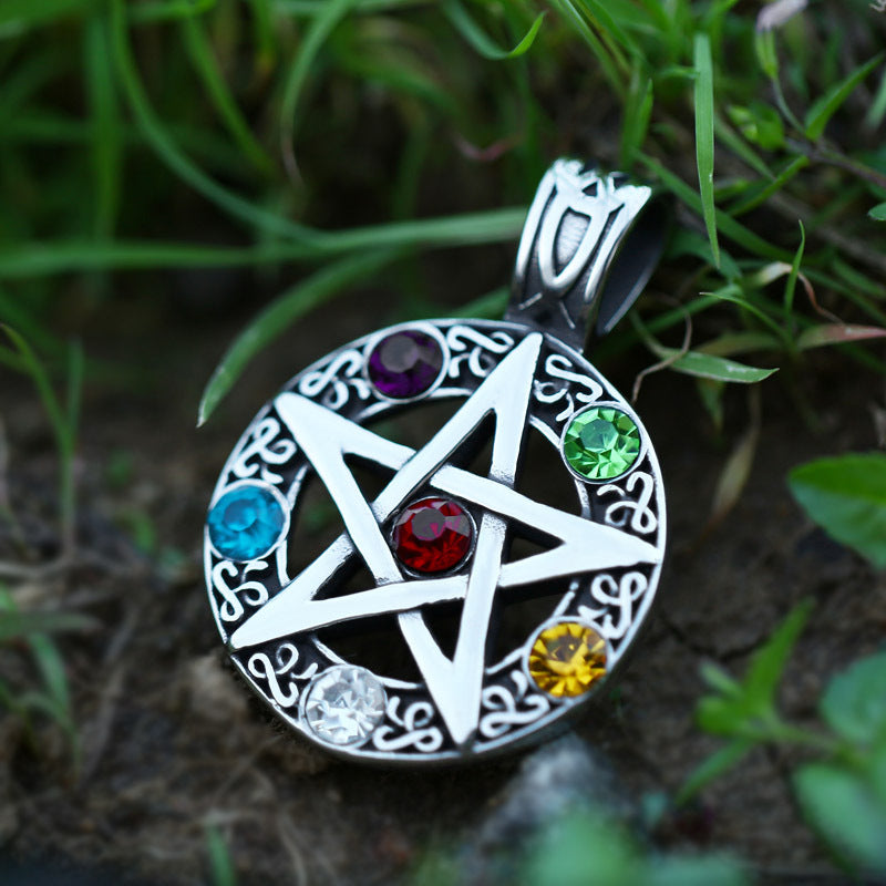 Wholesale Retro Men's Pendant Jewelry - Gothic Hexagram Design in Titanium Steel