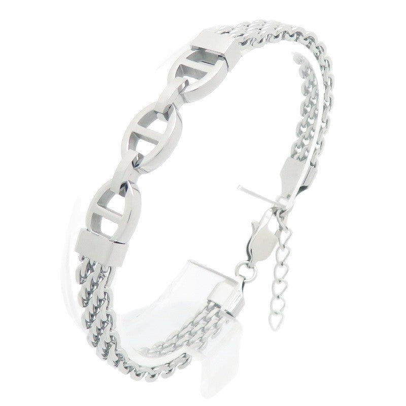 Mesh Chain – Pig Nose Curved Bar Stainless Steel Men's Strap Chain Bracelet