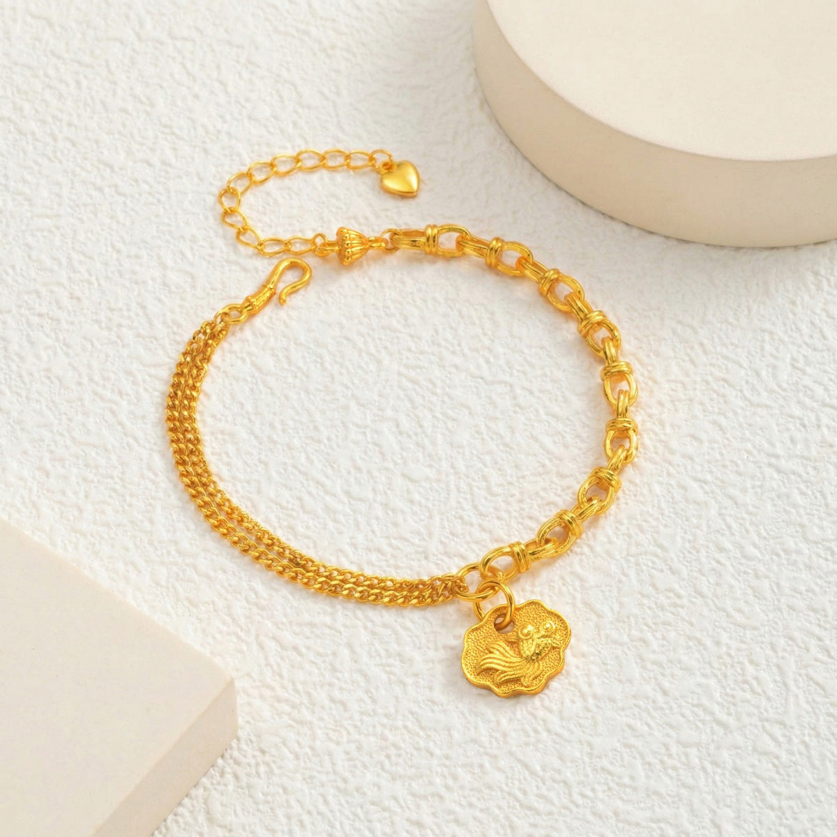 Brass Copper Koi Guochao Copper Bracelet