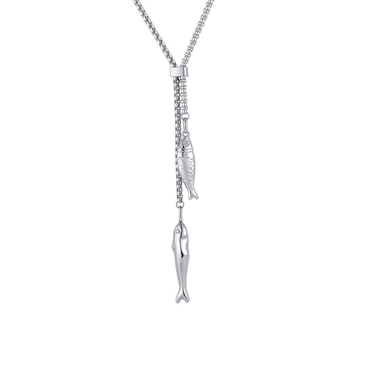 Stainless Steel Young Gloves Pisces Necklace