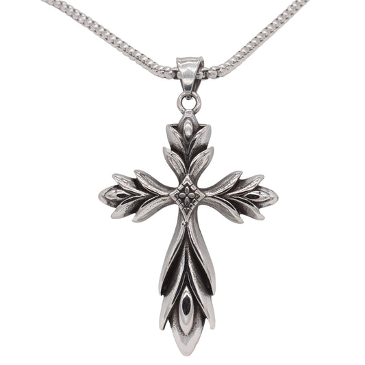 Planderful Jewelry Everyday Genie Cross Pendant For Men Personalized Vintage European American Style Stainless Steel