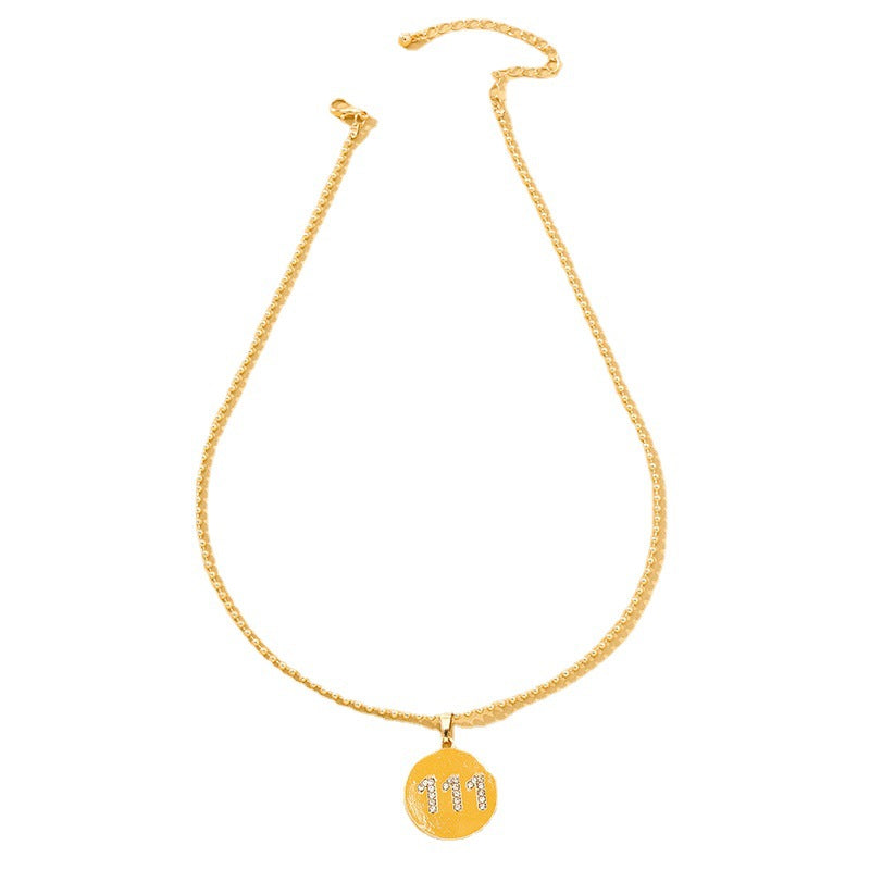 European Charm Metal Digital Pendant Necklace - Wholesale Women's Jewelry