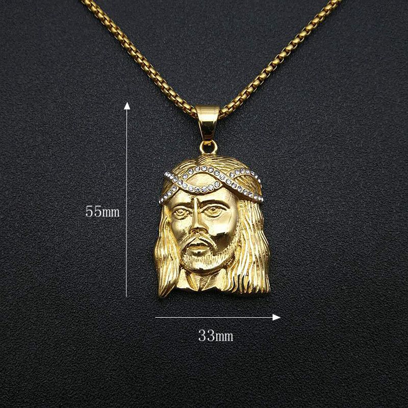 Planderful Everyday Genie Stainless Steel Pendant Necklace Unisex Gold Plated Zircon Sparkle
