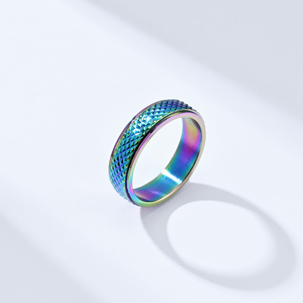 Cross-Border E-Commerce Jewelry Titanium Steel Rotating Ring
