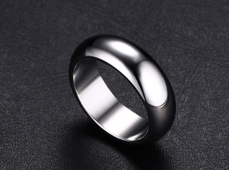 Personalized Men Rings Vacuum Plating Smooth Titanium Steel Ring