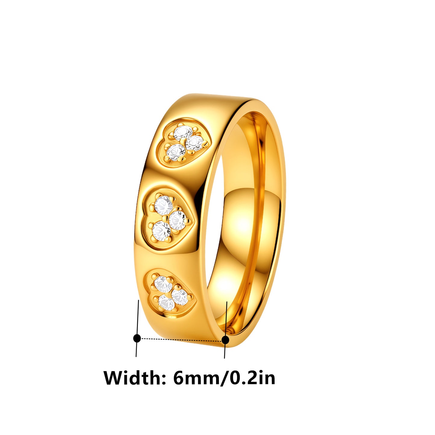Planderful Everyday Genie Stainless Steel Ring With Peach Heart Zircon Inlay For Women