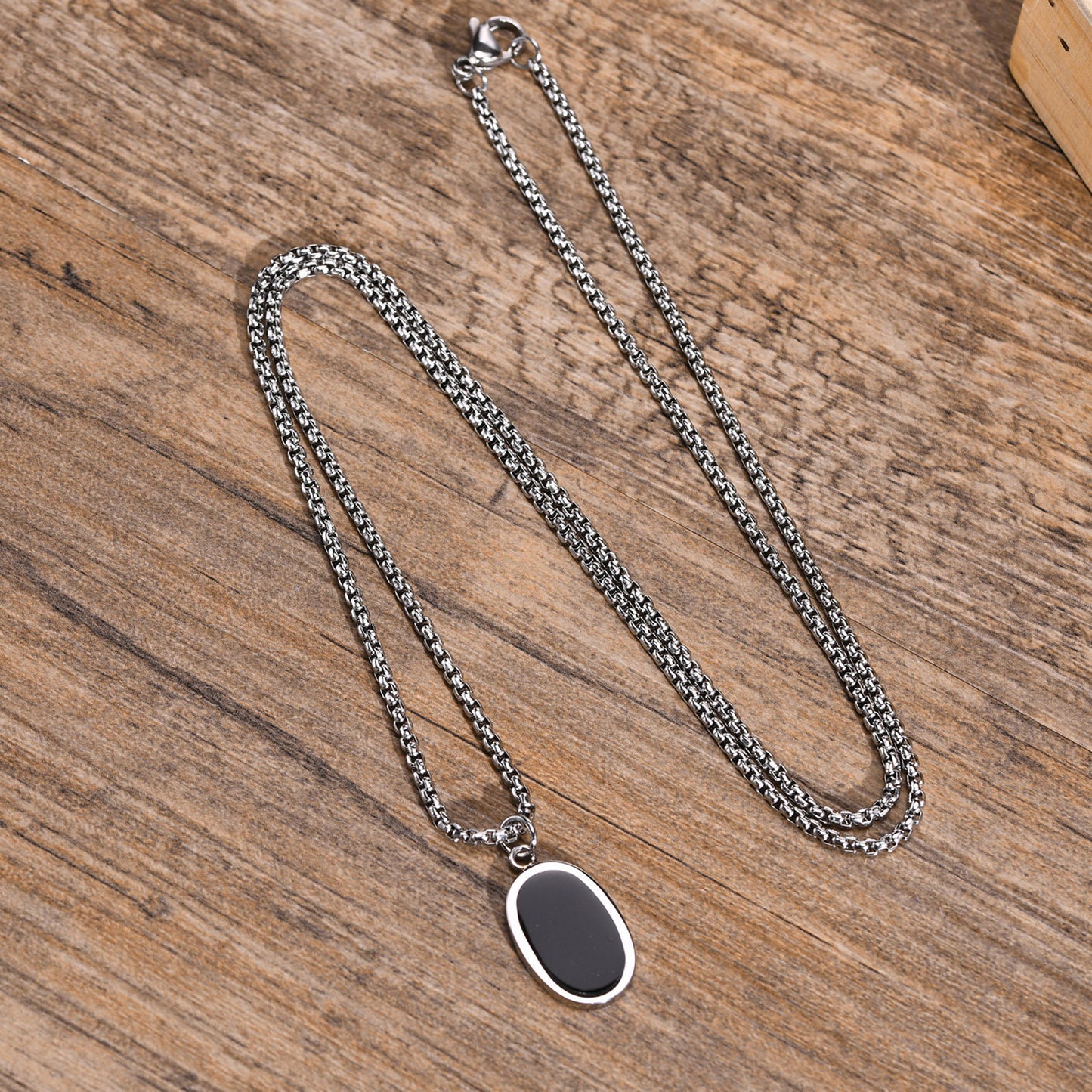 Planderful Abalone Shell Necklace Mens Stainless Steel