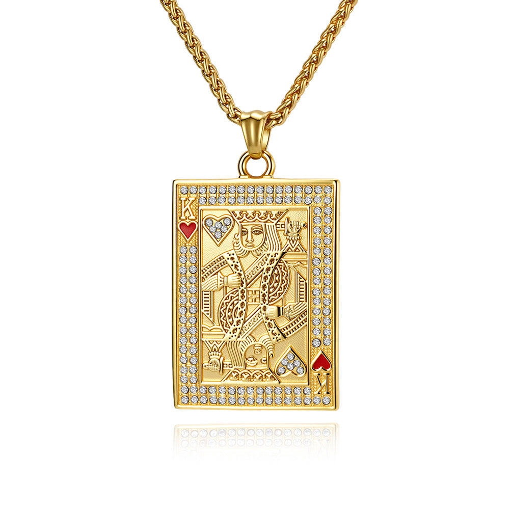 Stainless Steel Zircon Gold-Plated Necklace