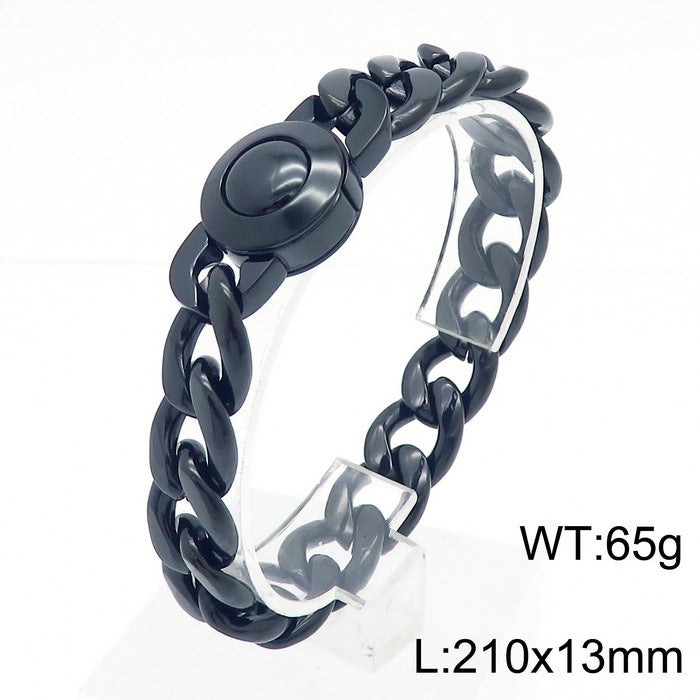 Bracelet Of The – Cnc Zircon Cuban Chain Titanium Steel Men's