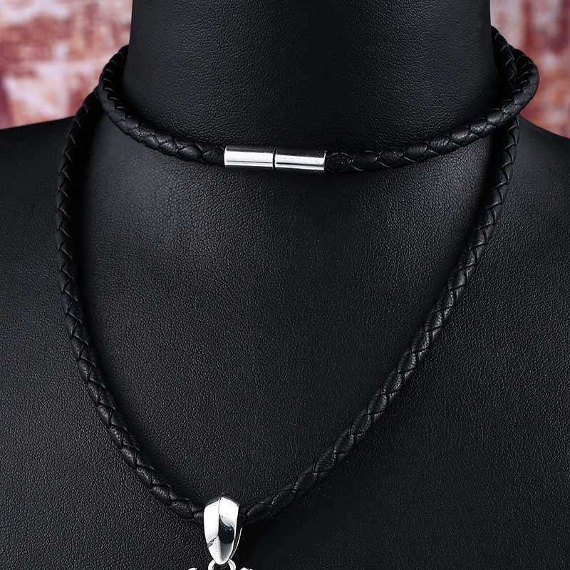 Version Of – Stainless Steel Buckle Leather Necklace – Unisex Leather Rope