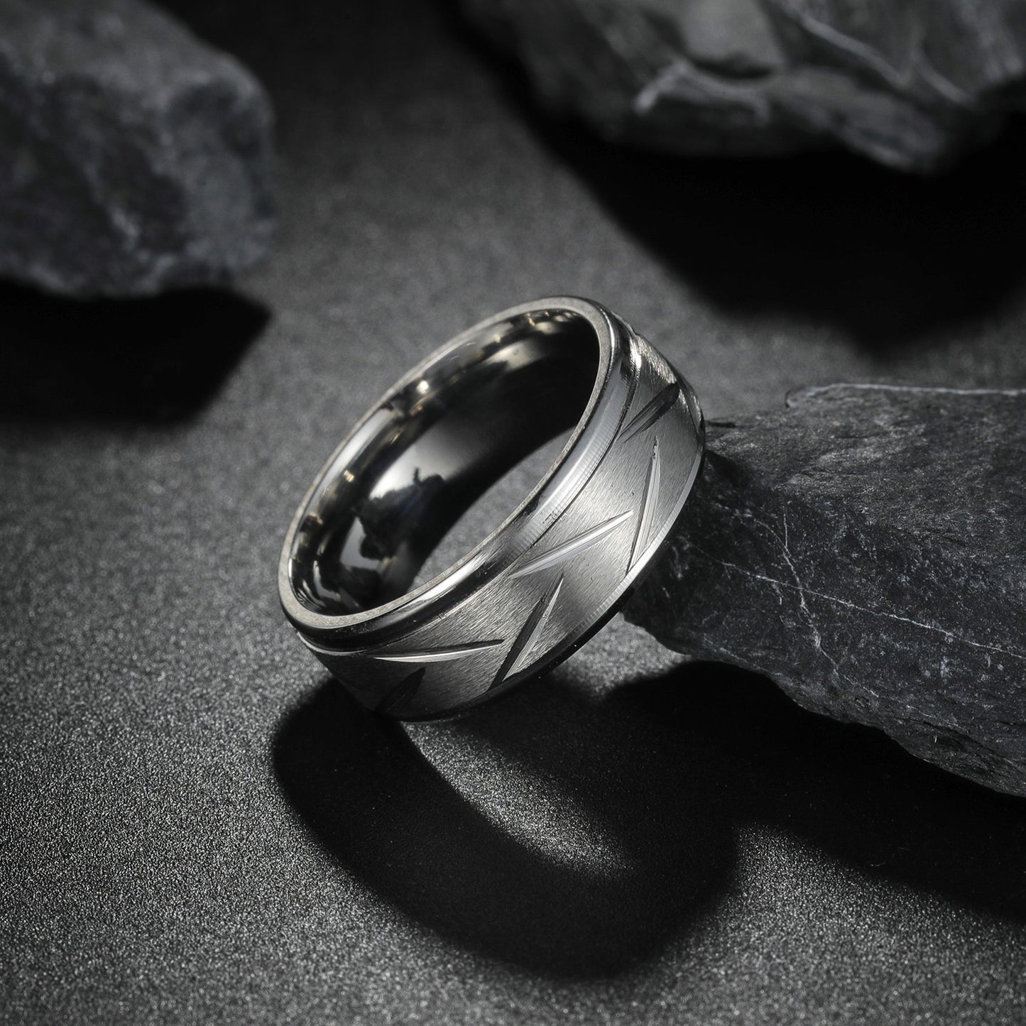 8mm Stainless Steel Floral Men's Ring - Premium Quality, Durable, and Stylish