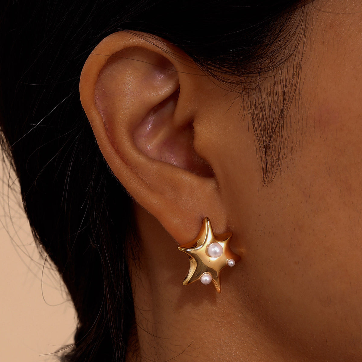 Stainless Steel Pearl Earrings