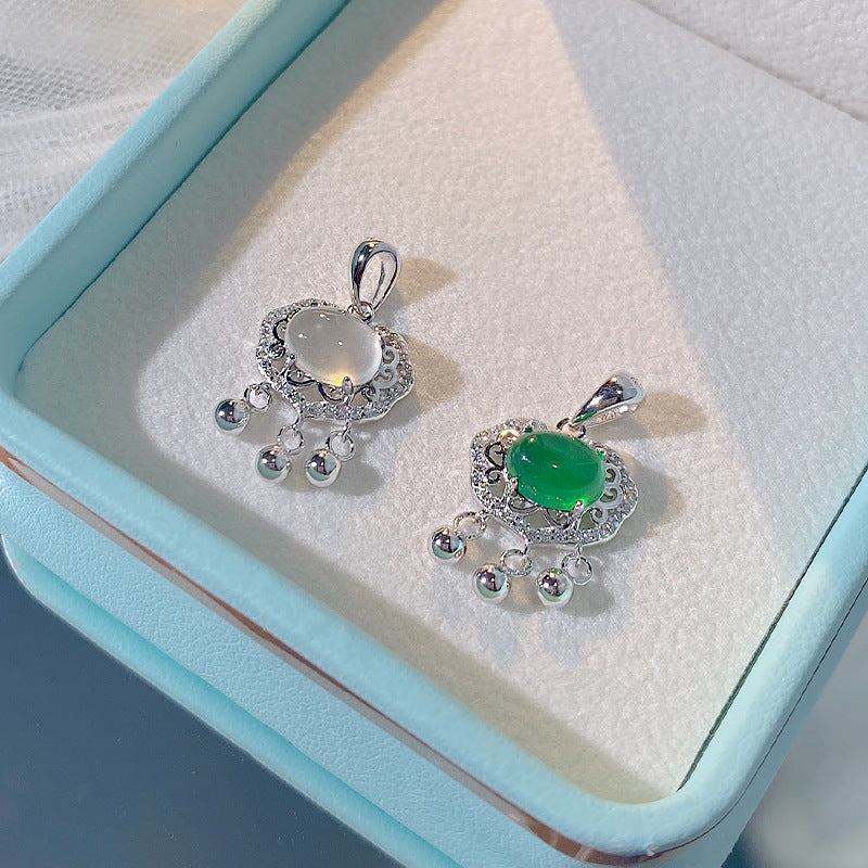 S925 Sterling Silver Auspicious Cloud Ruyi Necklace for Women