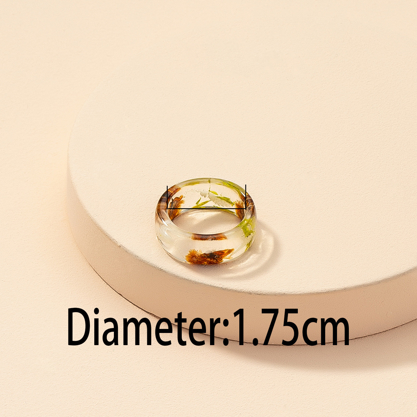 European and American Popular Vienna Verve Resin Ring with Real Flowers