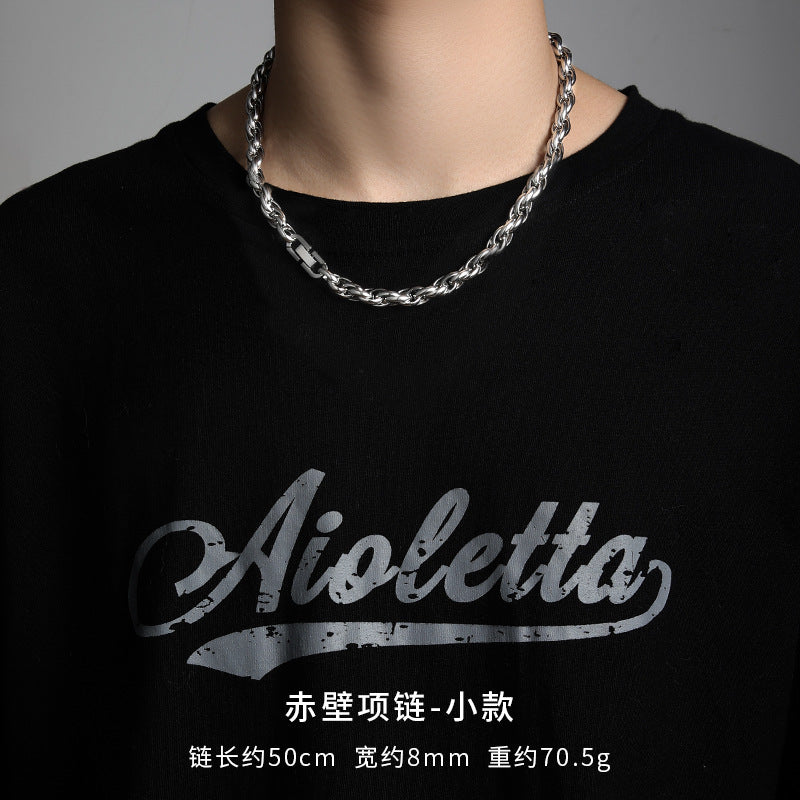 Planderful Jewelry Thick Steel Chain Necklace For Men And Women Clavicle Style Street Fashion Accessory