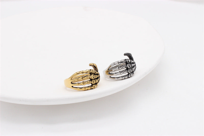 Titanium Steel Claw Skull Ring