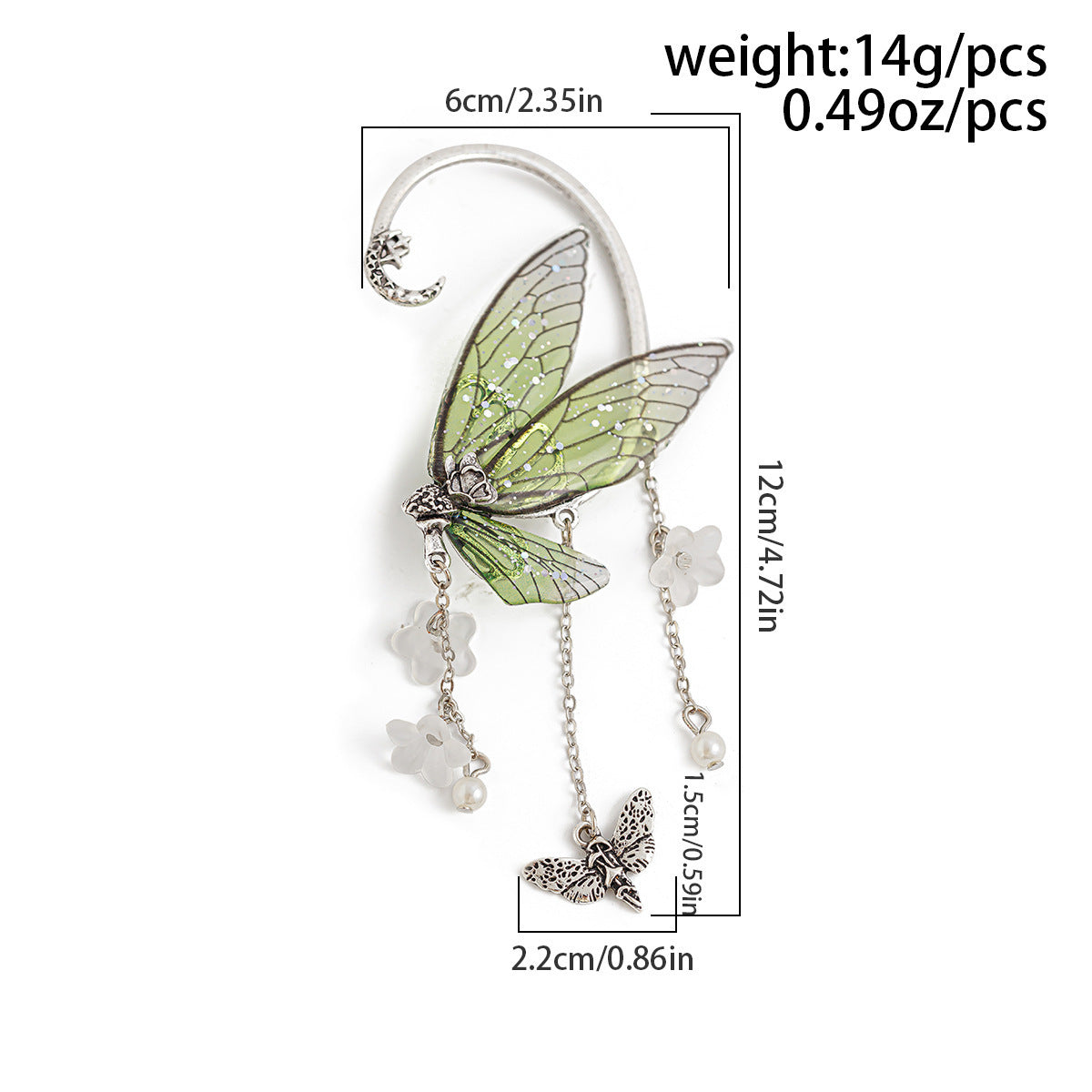 Planderful Elf Ear Earrings Butterfly Outline Wing Statement Jewelry For Women Travelers Vienna Verve