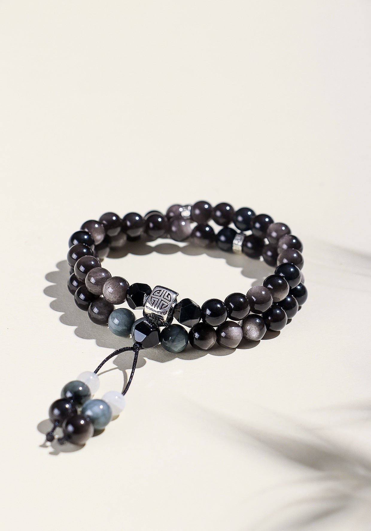 Planderful Fortune's Favor Bracelet – Unique Obsidian Double-Circle Design