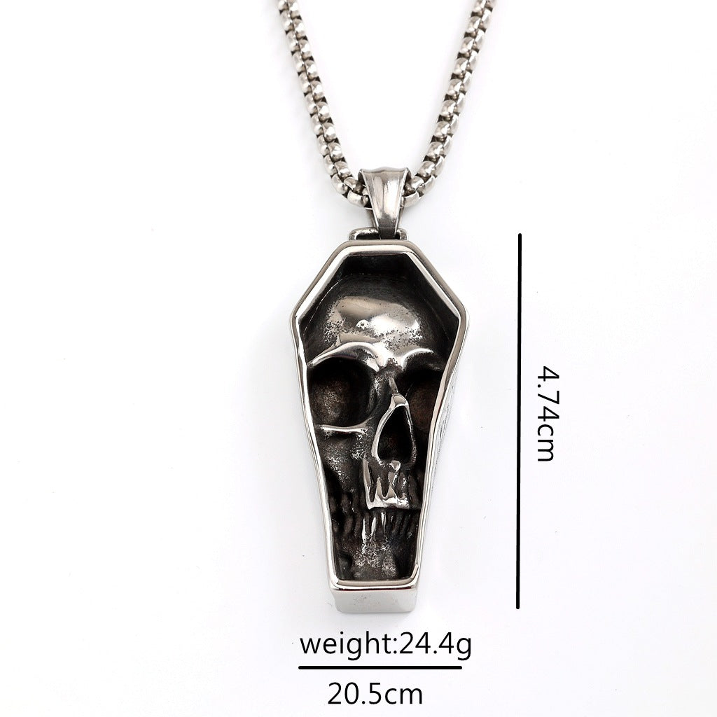 Vintage Skull Stainless Steel Men's Pendant Necklace