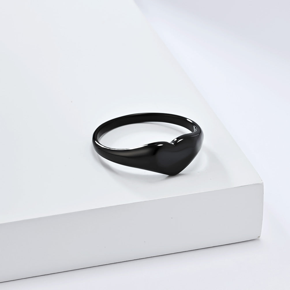 Planderful Heart Shape Titanium Steel Ring For Women Luxurious Everyday Wear Elegant Gift