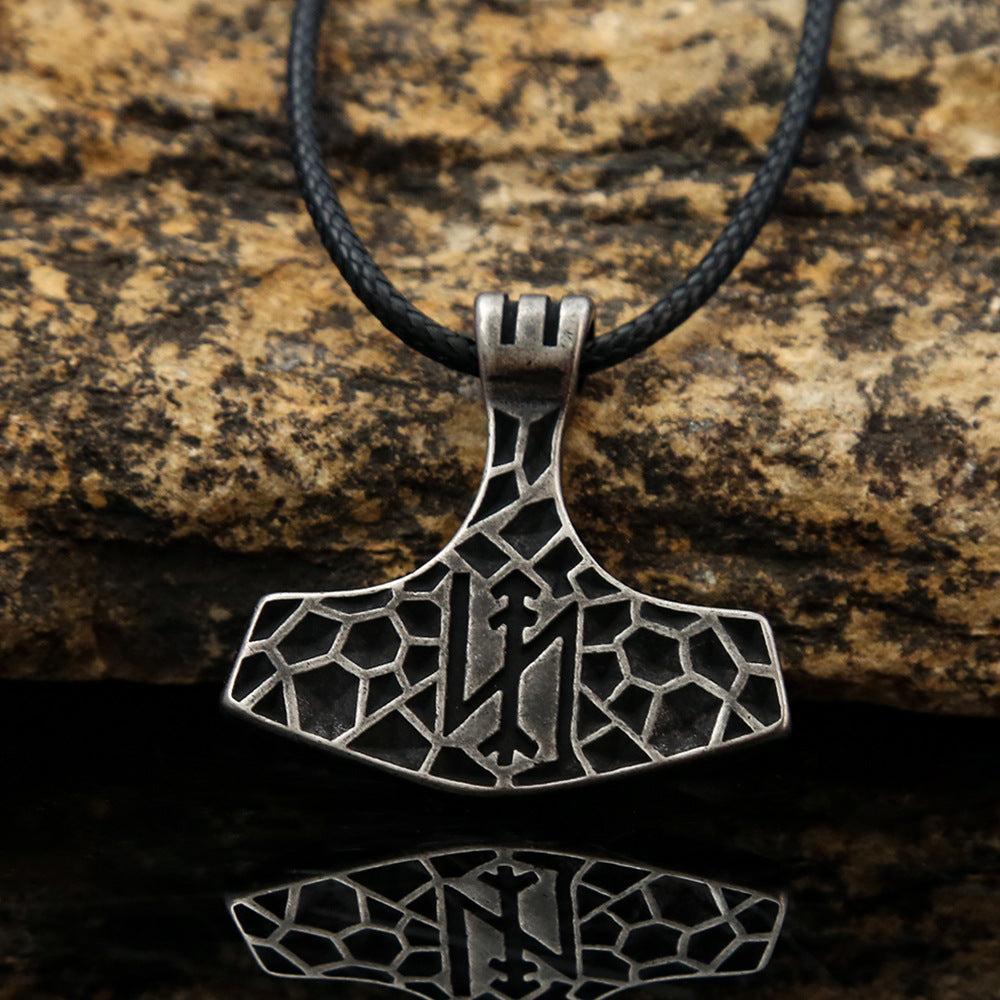 Viking Rune Stainless Steel Pendant Necklace for Men
