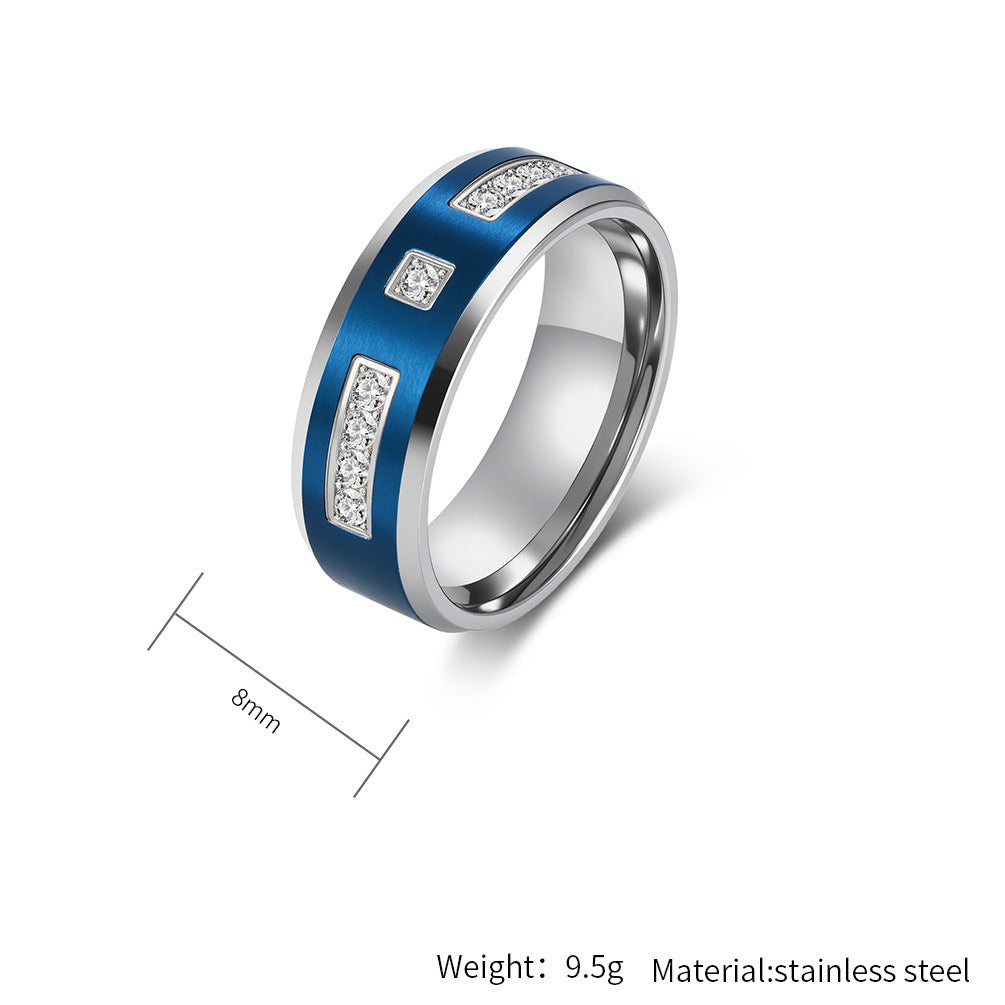 Planderful Collection Everyday Genie Two Tone Stainless Steel Zircon Ring Unisex Gift for Men and Women